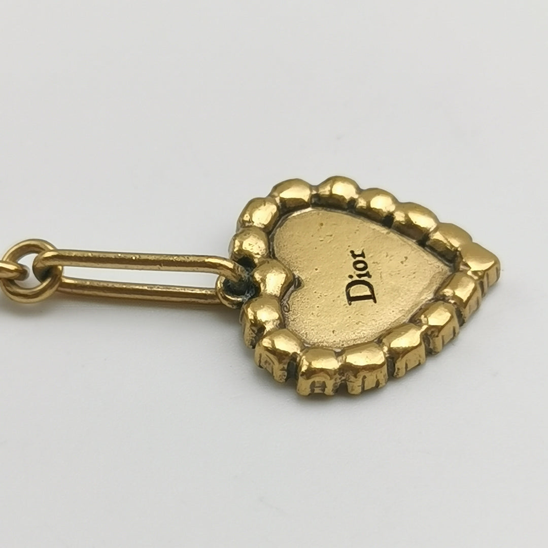 Dior J'Adior Heart Drop Earrings Metal with Crystals