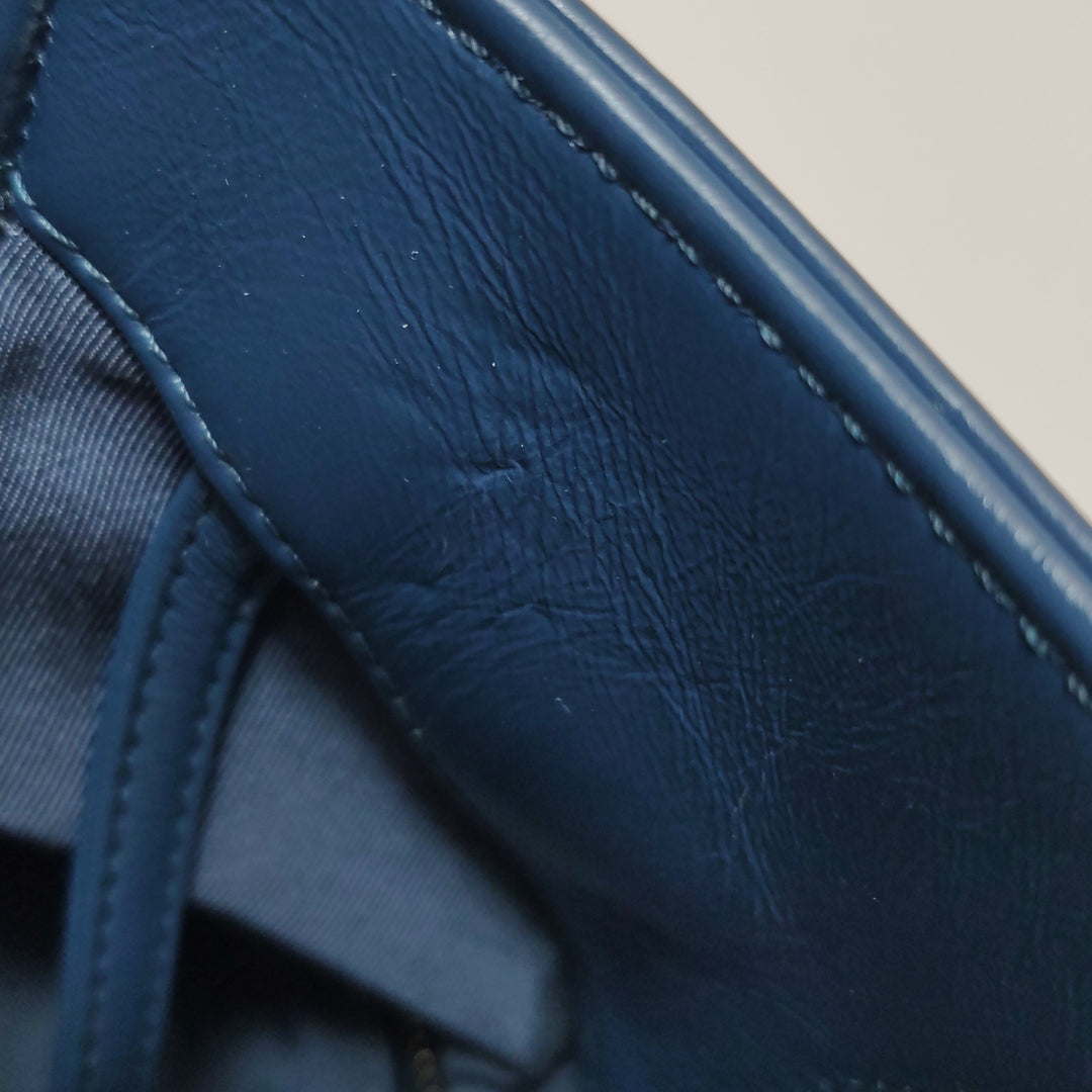 Chanel 31 Shopping Bag In Blue Green Quilted Shearling Leather Bag