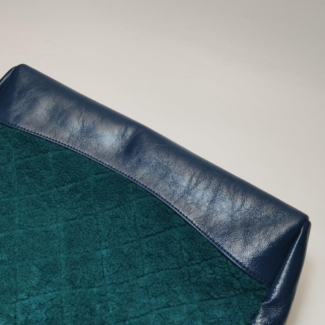 Chanel 31 Shopping Bag In Blue Green Quilted Shearling Leather Bag