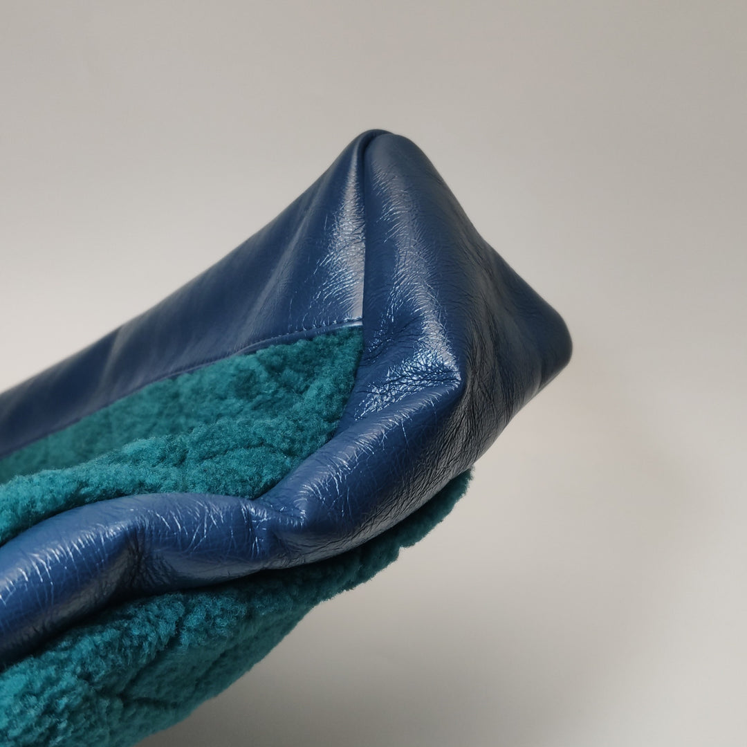 Chanel 31 Shopping Bag In Blue Green Quilted Shearling Leather Bag