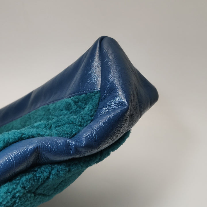 Chanel 31 Shopping Bag In Blue Green Quilted Shearling Leather Bag