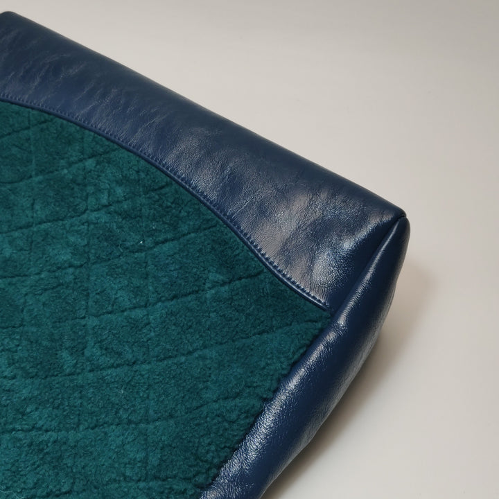 Chanel 31 Shopping Bag In Blue Green Quilted Shearling Leather Bag