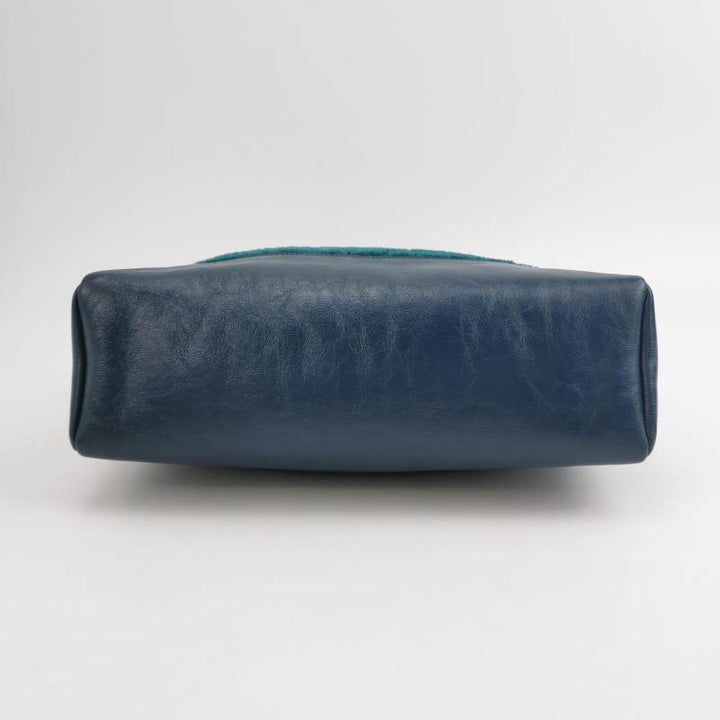 Chanel 31 Shopping Bag In Blue Green Quilted Shearling Leather Bag