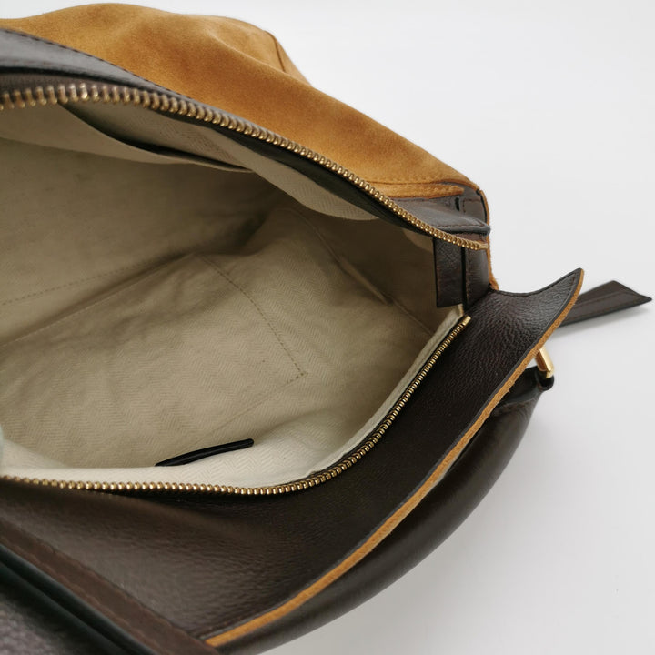 Loewe Medium Puzzle Bag In Brown Suede