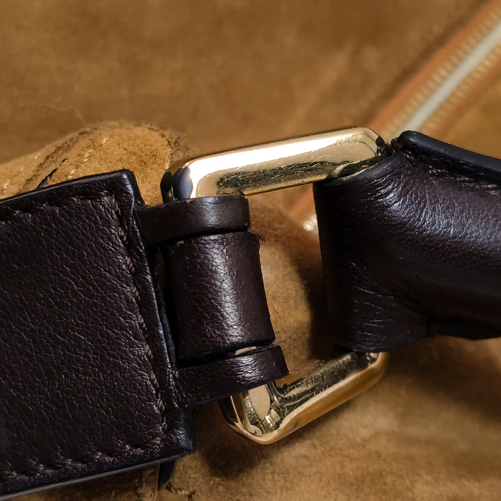 Loewe Medium Puzzle Bag In Brown Suede