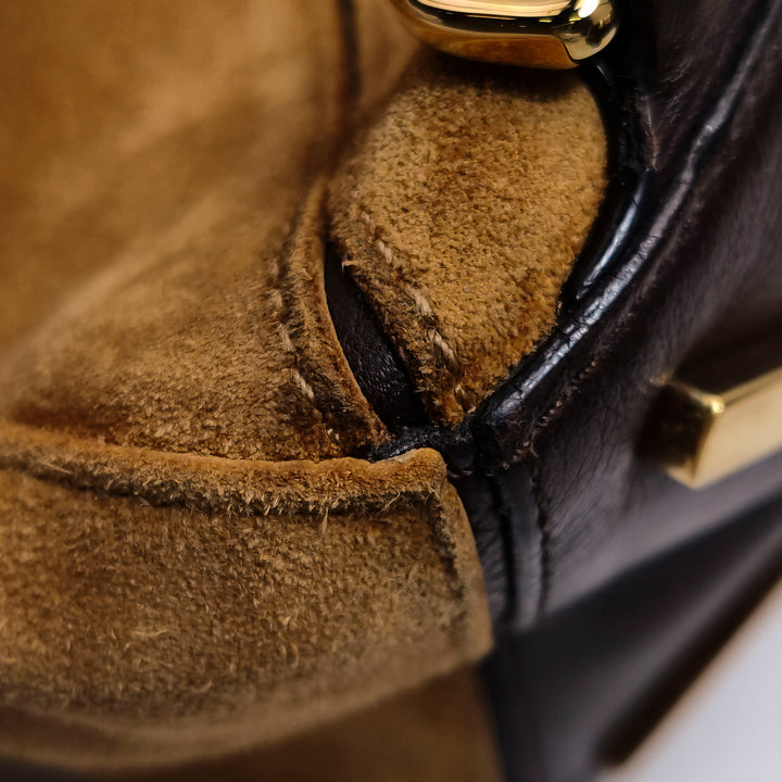 Loewe Medium Puzzle Bag In Brown Suede