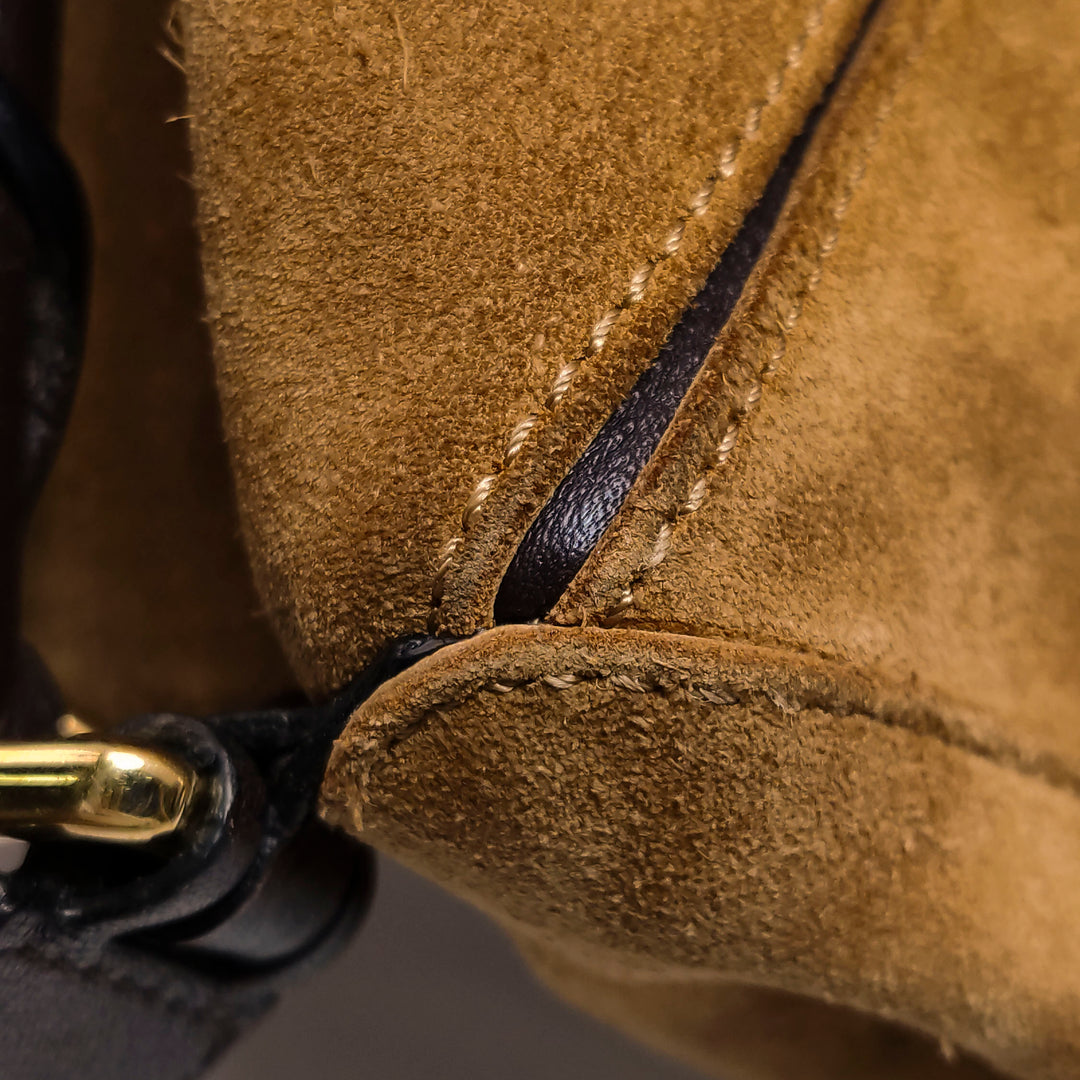 Loewe Medium Puzzle Bag In Brown Suede