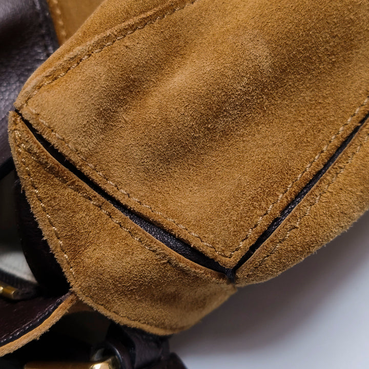 Loewe Medium Puzzle Bag In Brown Suede