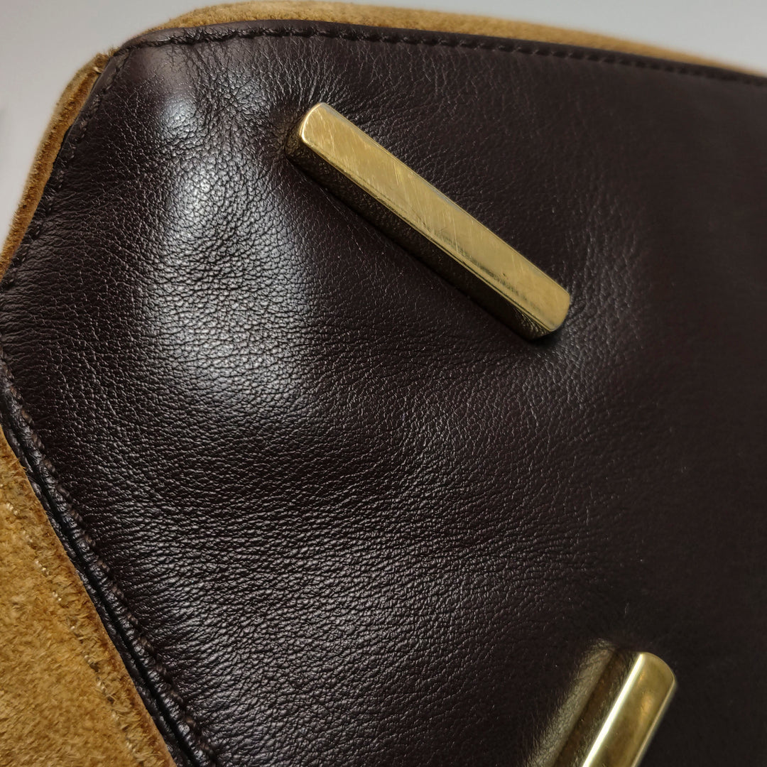 Loewe Medium Puzzle Bag In Brown Suede