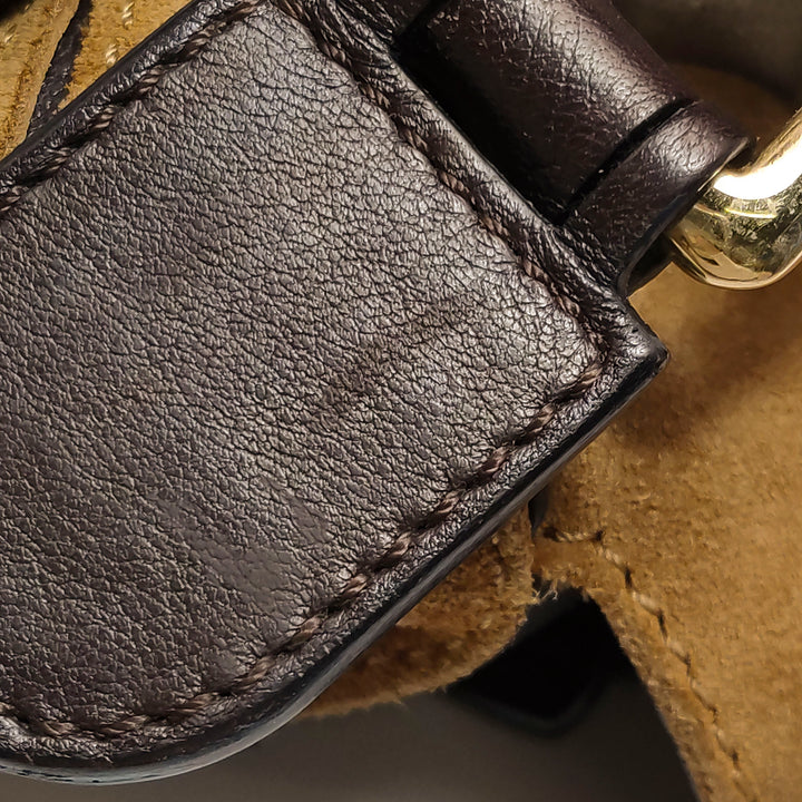 Loewe Medium Puzzle Bag In Brown Suede