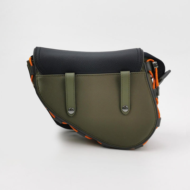 Christian Dior × Sacai Saddle Leather Technical Fabric Shoulder Bag