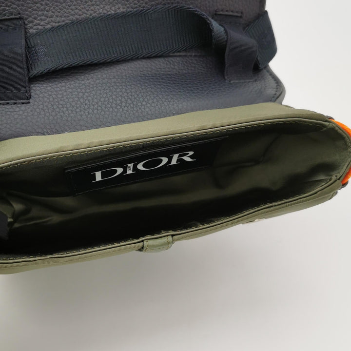 Christian Dior × Sacai Saddle Leather Technical Fabric Shoulder Bag