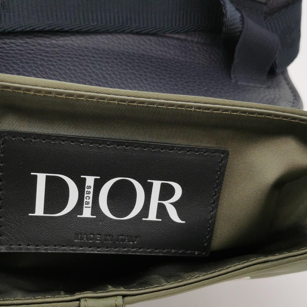 Christian Dior × Sacai Saddle Leather Technical Fabric Shoulder Bag