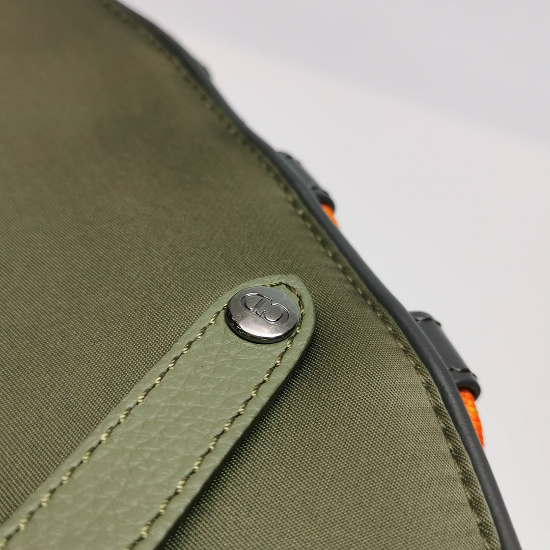 Christian Dior × Sacai Saddle Leather Technical Fabric Shoulder Bag