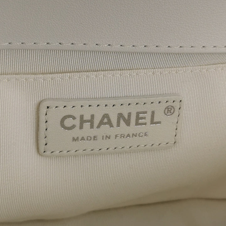 Chanel Medium Sequin Boy Bag in White