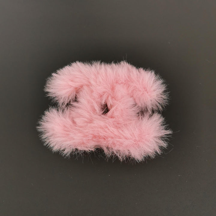 Chanel CC Logo Fur Brooch