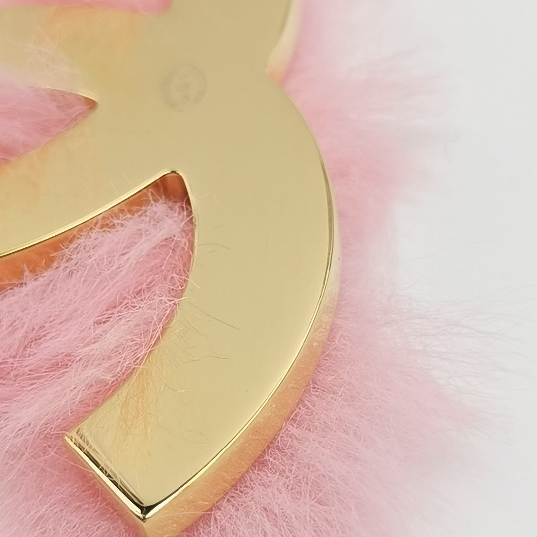 Chanel CC Logo Fur Brooch