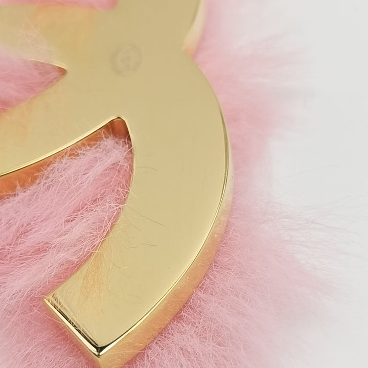 Chanel CC Logo Fur Brooch