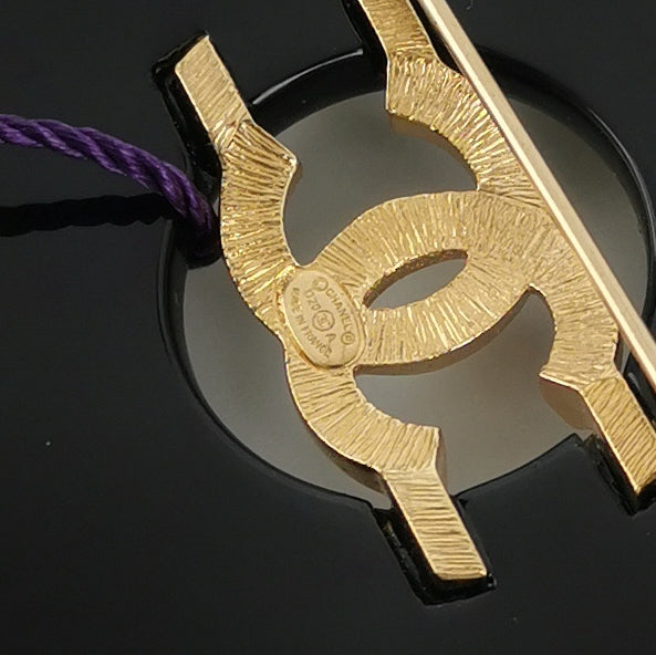 Chanel CC Logo Gold Brooch