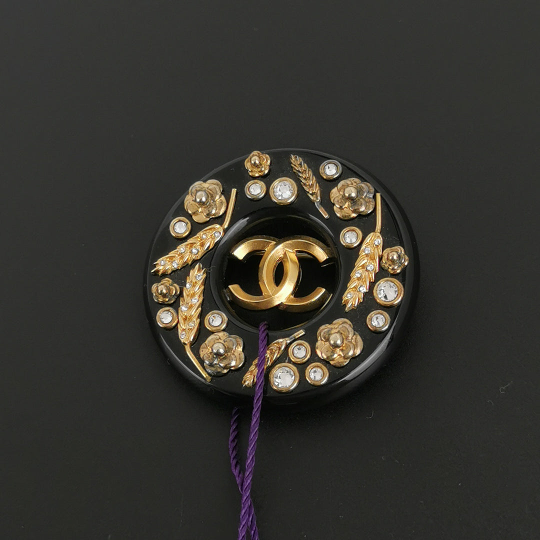 Chanel CC Logo Gold Brooch