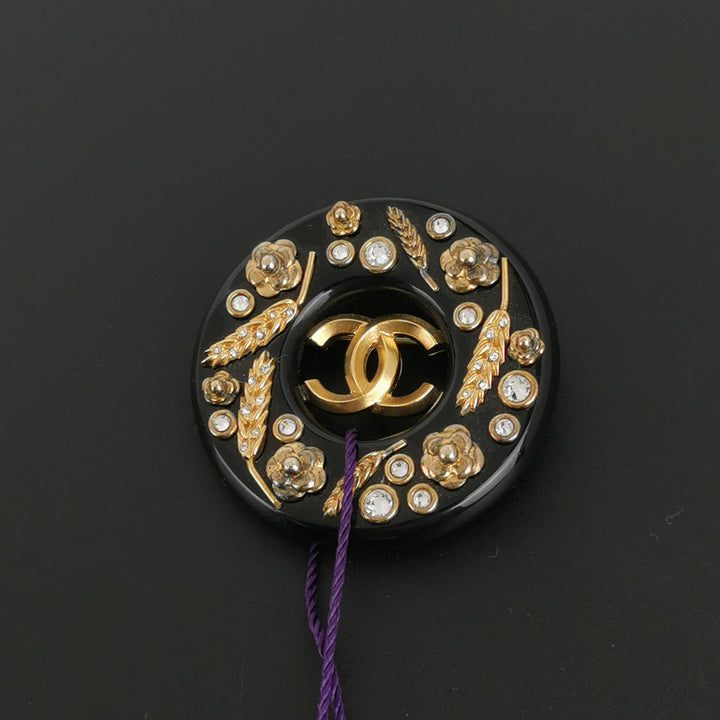 Chanel CC Logo Gold Brooch