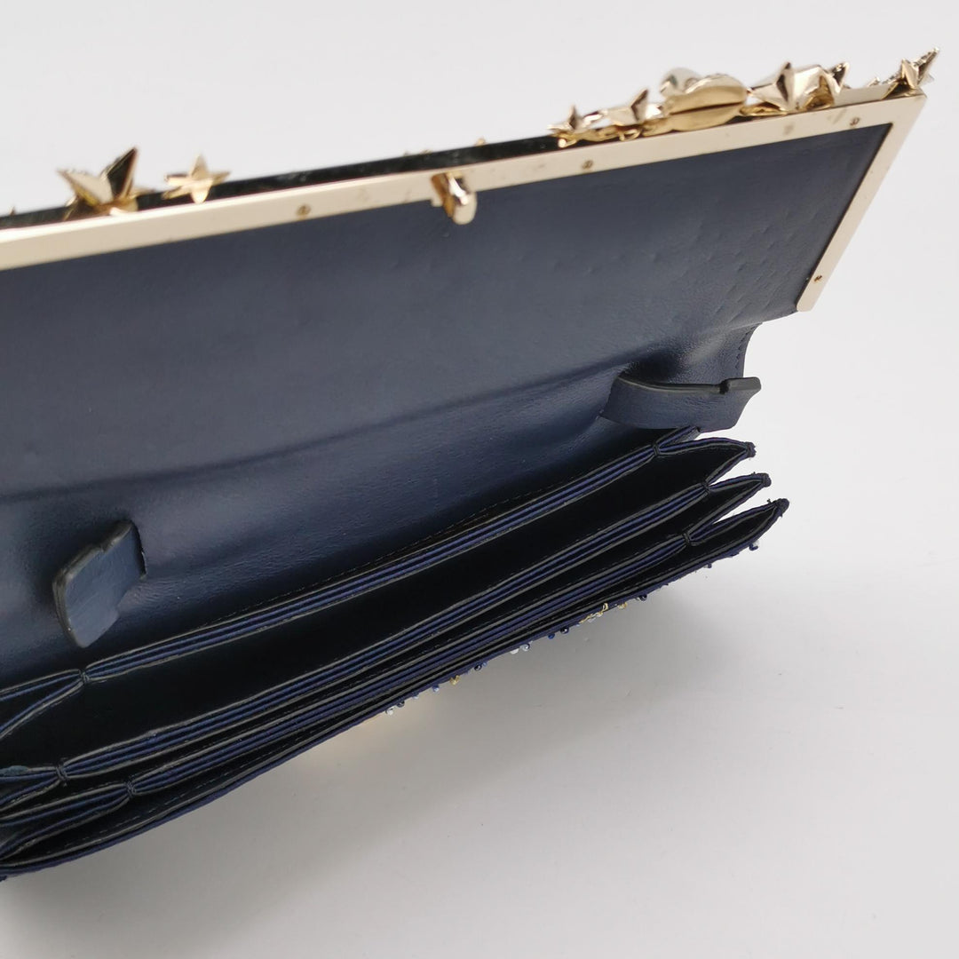 Valentino Cosmos Embroidered Satin Clutch