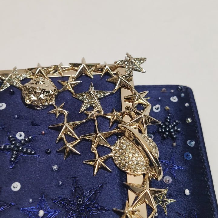 Valentino Cosmos Embroidered Satin Clutch