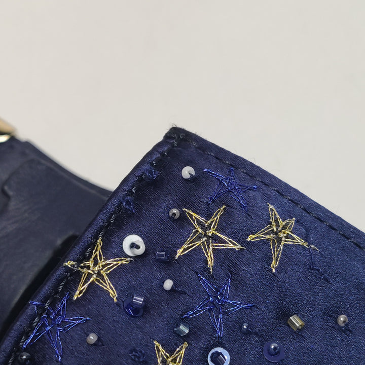 Valentino Cosmos Embroidered Satin Clutch