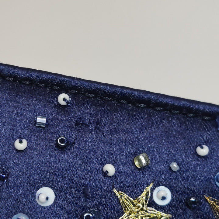 Valentino Cosmos Embroidered Satin Clutch