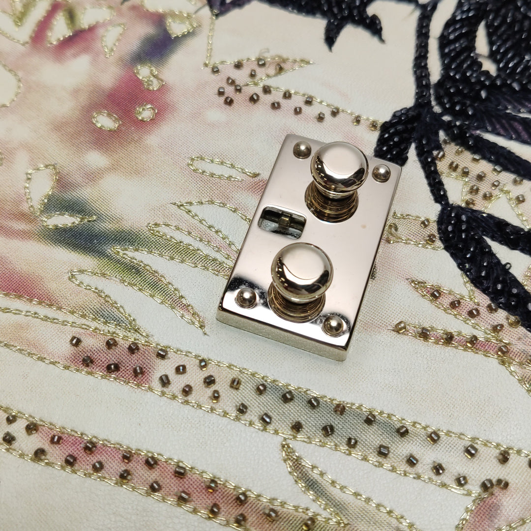 Valentino Garavani Glam Lock Embroidered Leather Medium Shoulder Bag