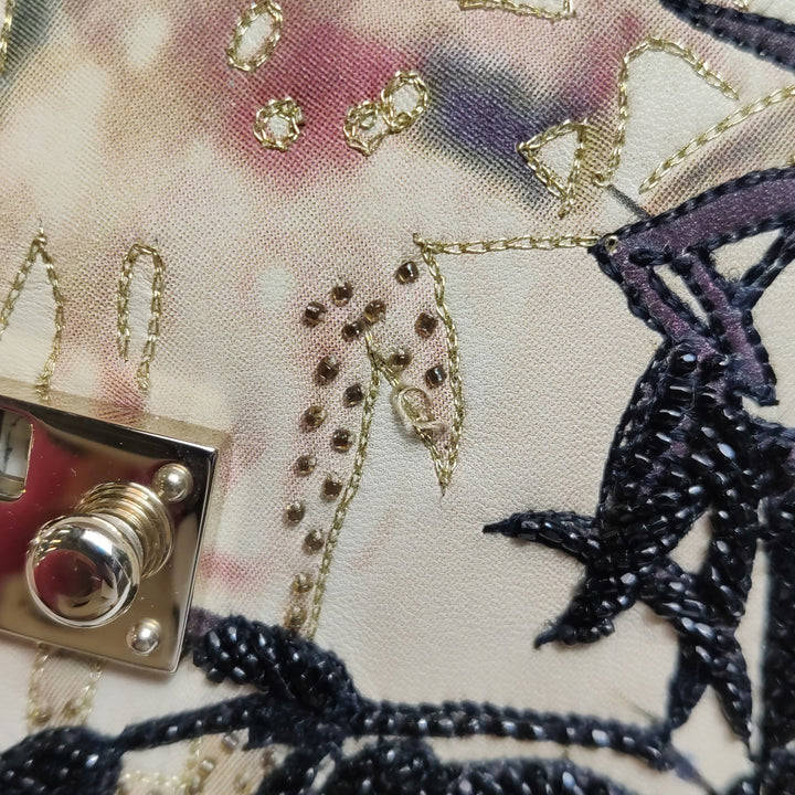 Valentino Garavani Glam Lock Embroidered Leather Medium Shoulder Bag