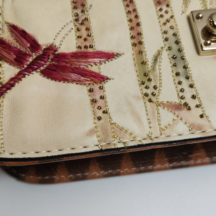 Valentino Garavani Glam Lock Embroidered Leather Medium Shoulder Bag