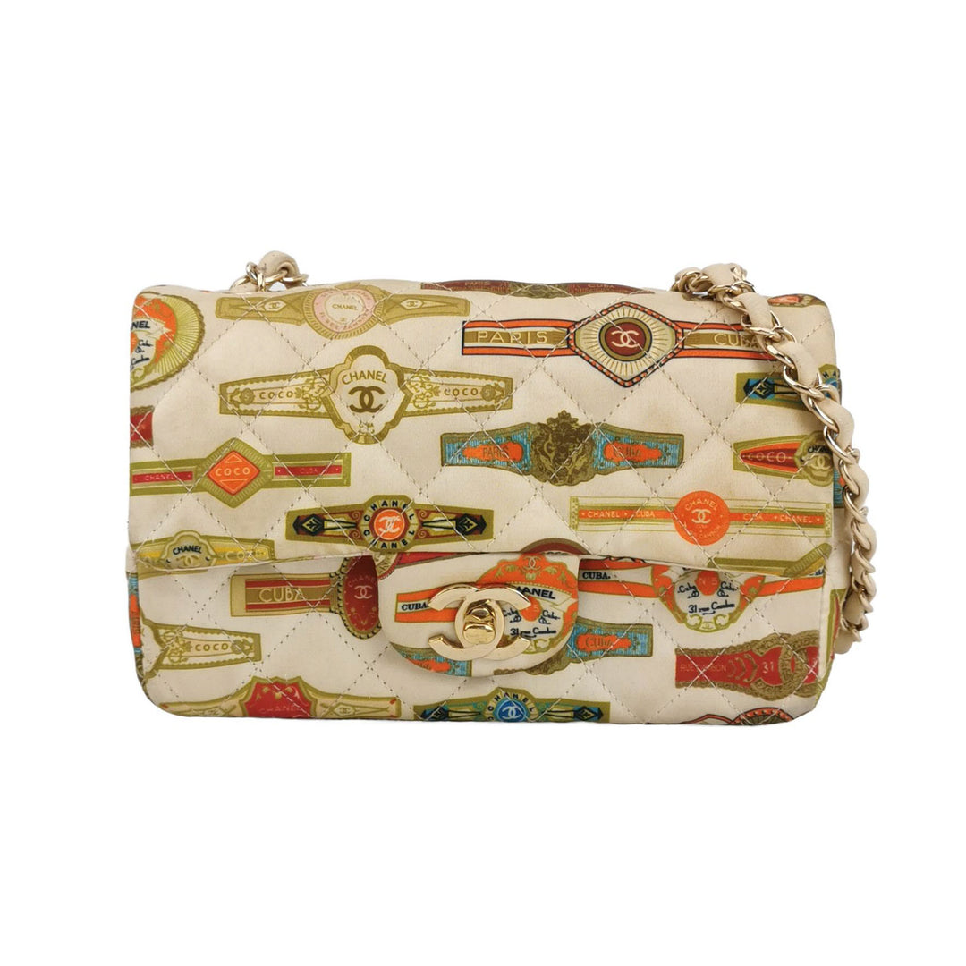 Chanel Mini Rectangular Flap Bag Classic Cigar Label Printed