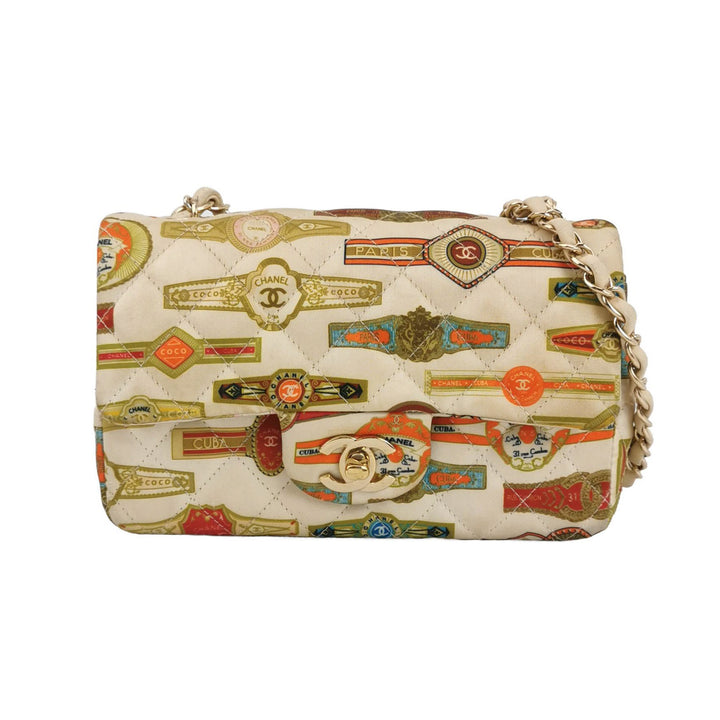 Chanel Mini Rectangular Flap Bag Classic Cigar Label Printed