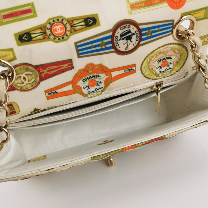 Chanel Mini Rectangular Flap Bag Classic Cigar Label Printed