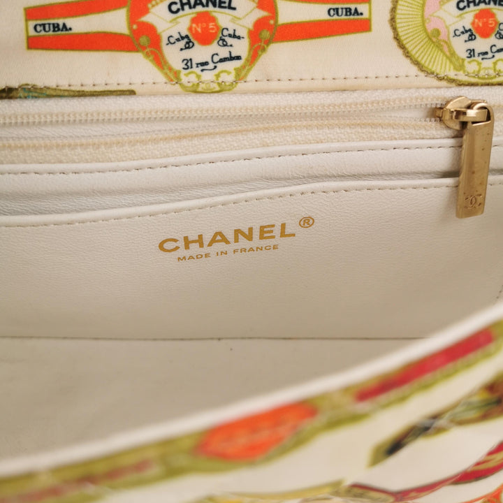 Chanel Mini Rectangular Flap Bag Classic Cigar Label Printed