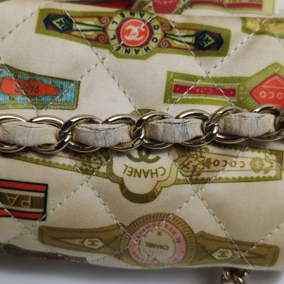 Chanel Mini Rectangular Flap Bag Classic Cigar Label Printed