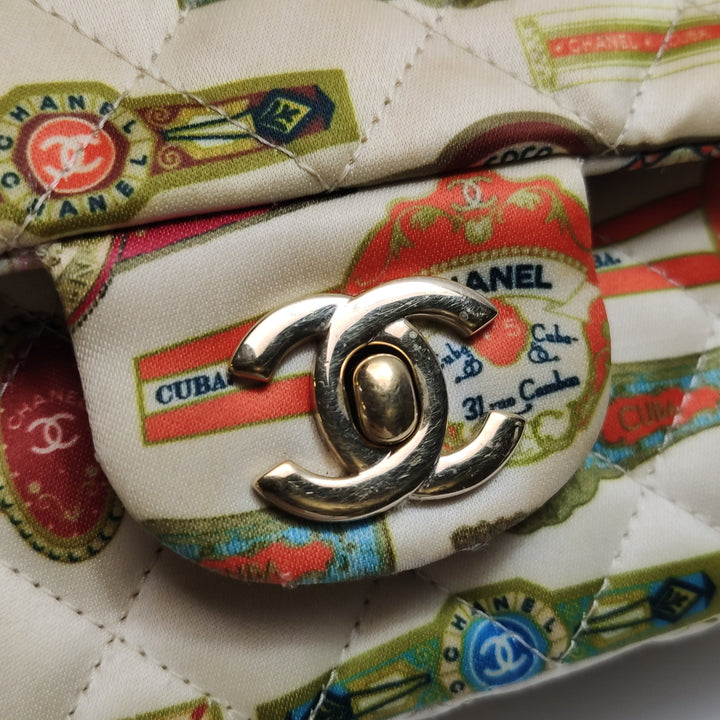 Chanel Mini Rectangular Flap Bag Classic Cigar Label Printed
