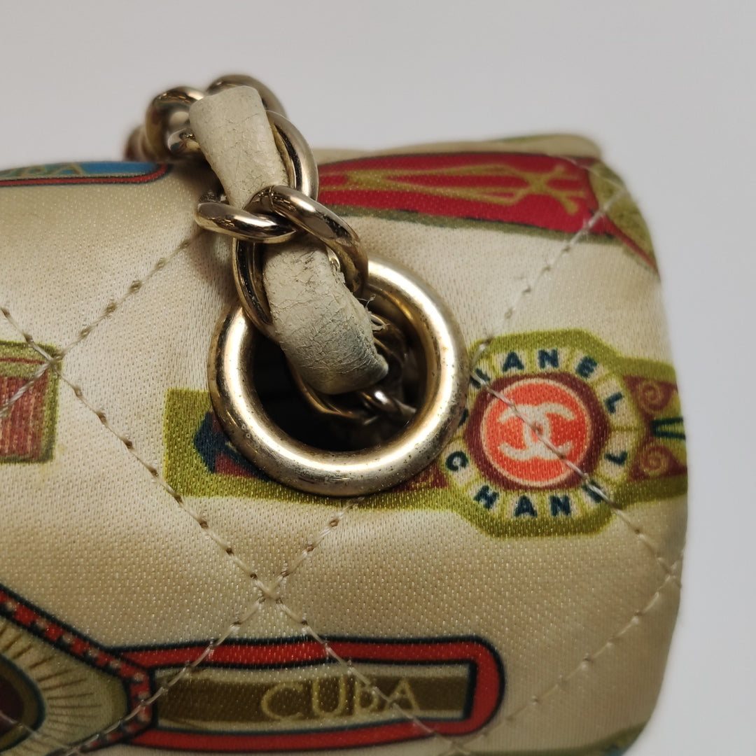 Chanel Mini Rectangular Flap Bag Classic Cigar Label Printed