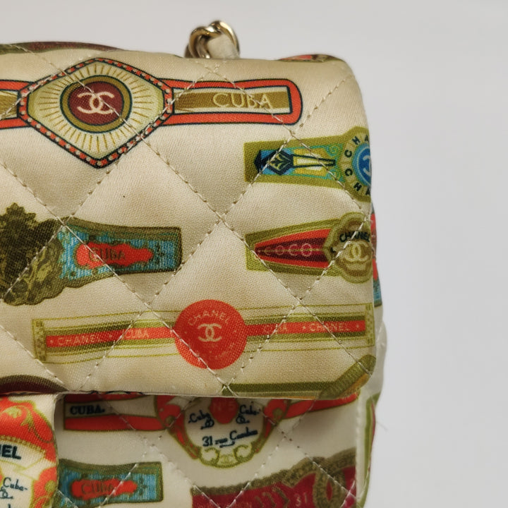 Chanel Mini Rectangular Flap Bag Classic Cigar Label Printed