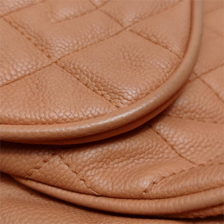 Chanel Timeless Accordion Flap Bag Orange Beige Leather