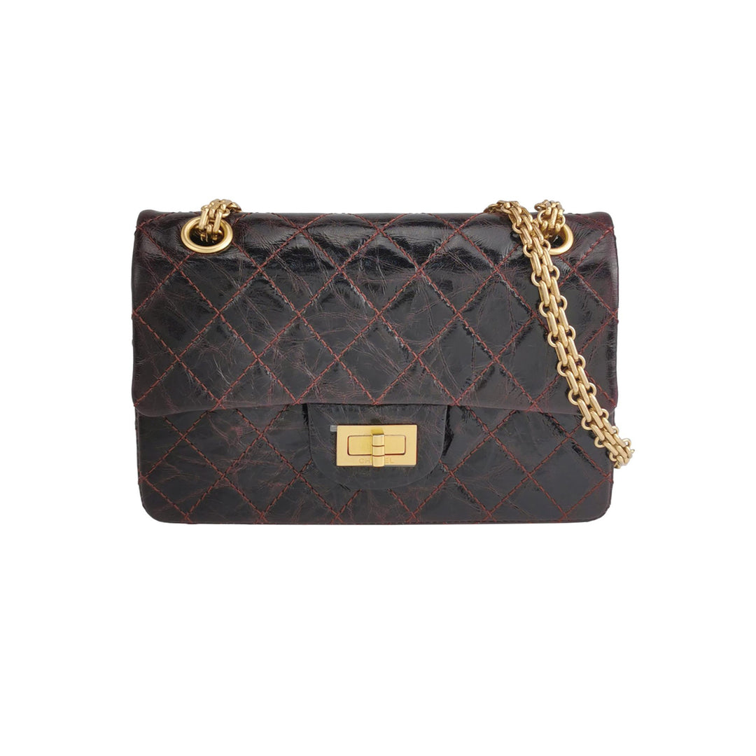 Chanel Aged Calfskin Quilted 2.55 Reissue 225 Flap Dark Burgundy