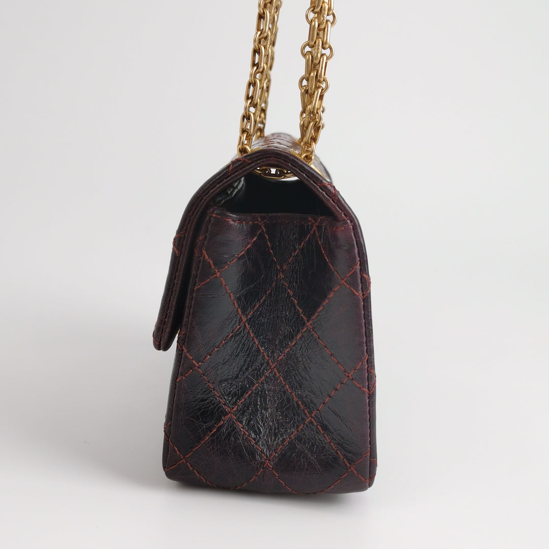 Chanel Aged Calfskin Quilted 2.55 Reissue 225 Flap Dark Burgundy