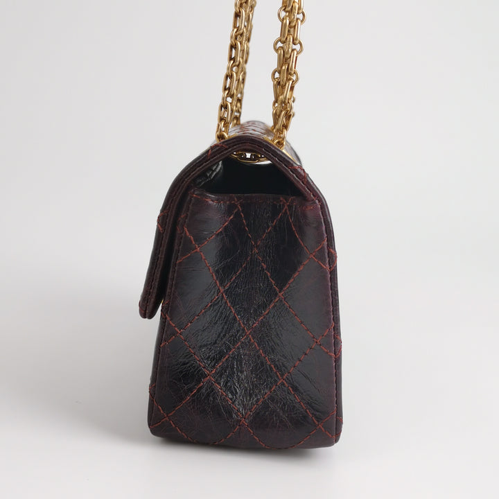 Chanel Aged Calfskin Quilted 2.55 Reissue 225 Flap Dark Burgundy