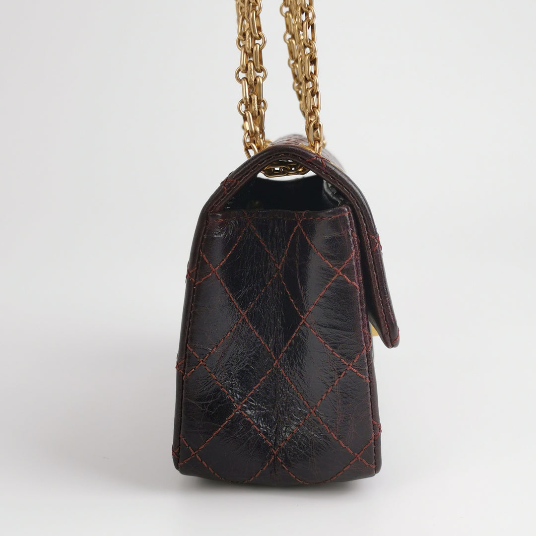 Chanel Aged Calfskin Quilted 2.55 Reissue 225 Flap Dark Burgundy