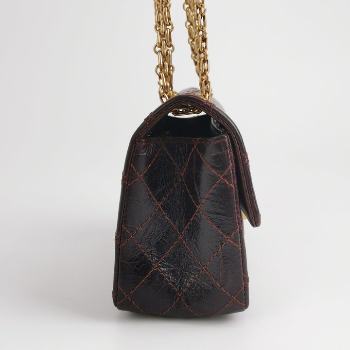 Chanel Aged Calfskin Quilted 2.55 Reissue 225 Flap Dark Burgundy