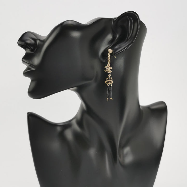 Chanel Melle Coco Marin Doll Pierced Dangle Earrings