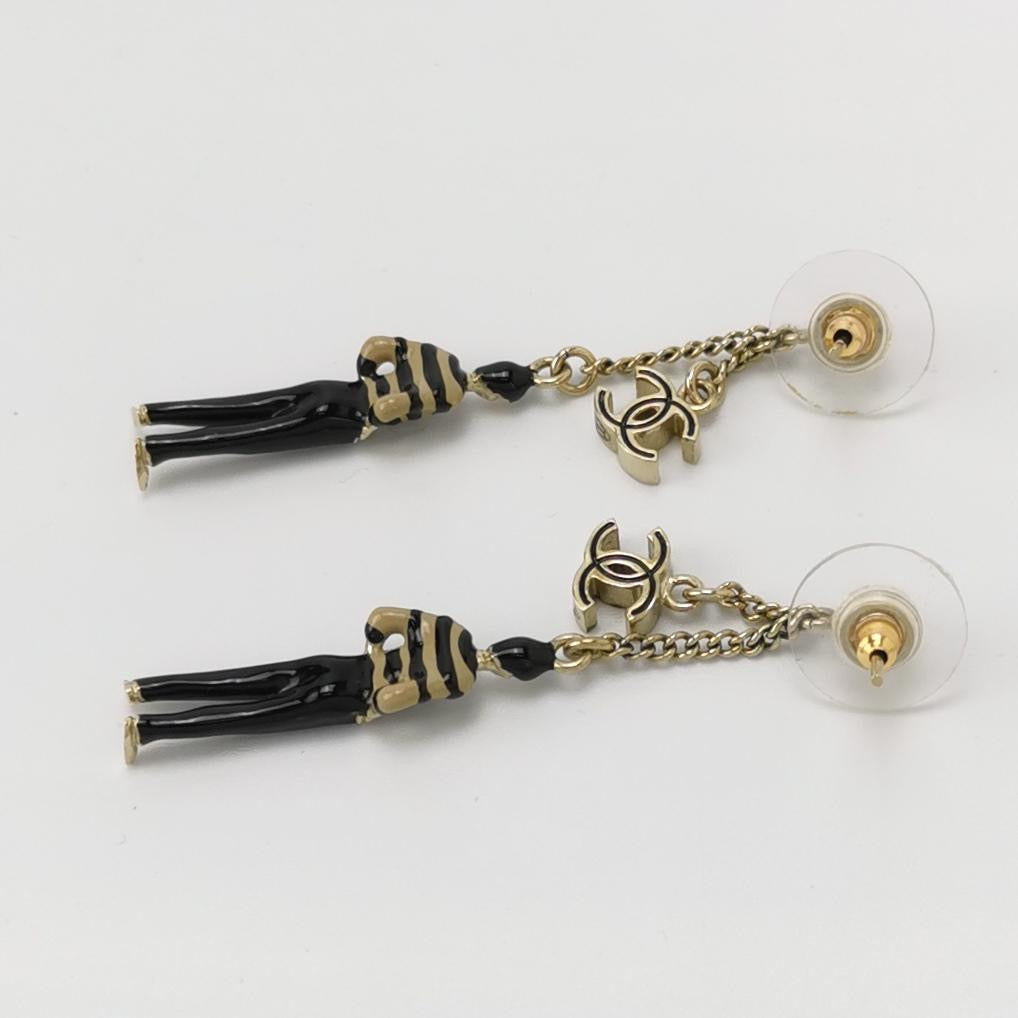 Chanel Melle Coco Marin Doll Pierced Dangle Earrings