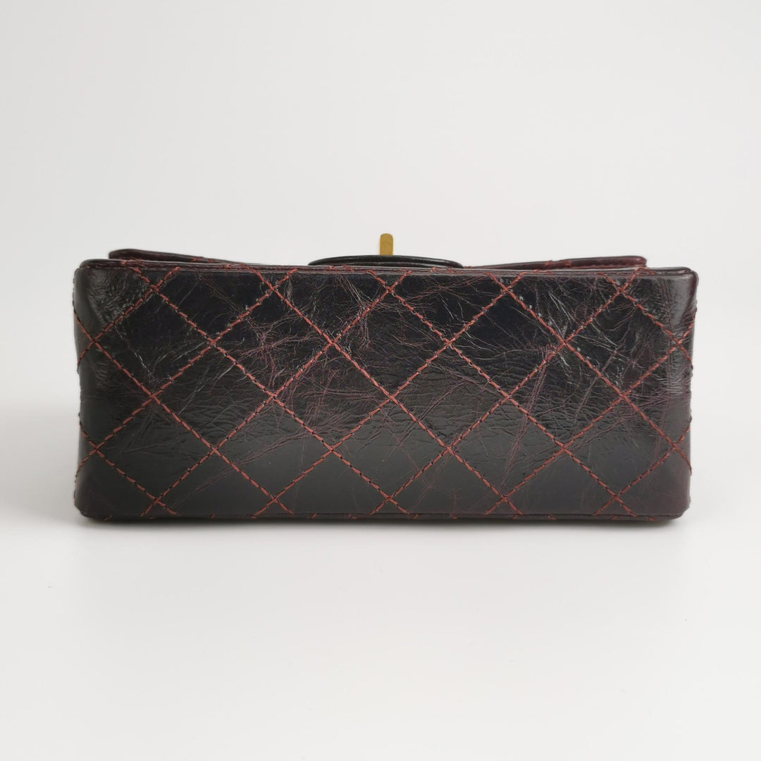 Chanel Aged Calfskin Quilted 2.55 Reissue 225 Flap Dark Burgundy