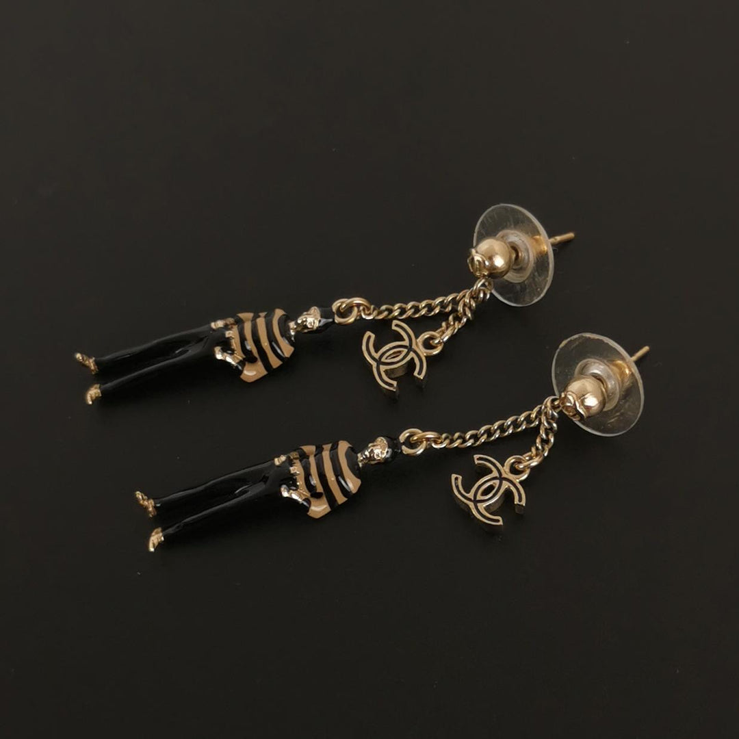 Chanel Melle Coco Marin Doll Pierced Dangle Earrings